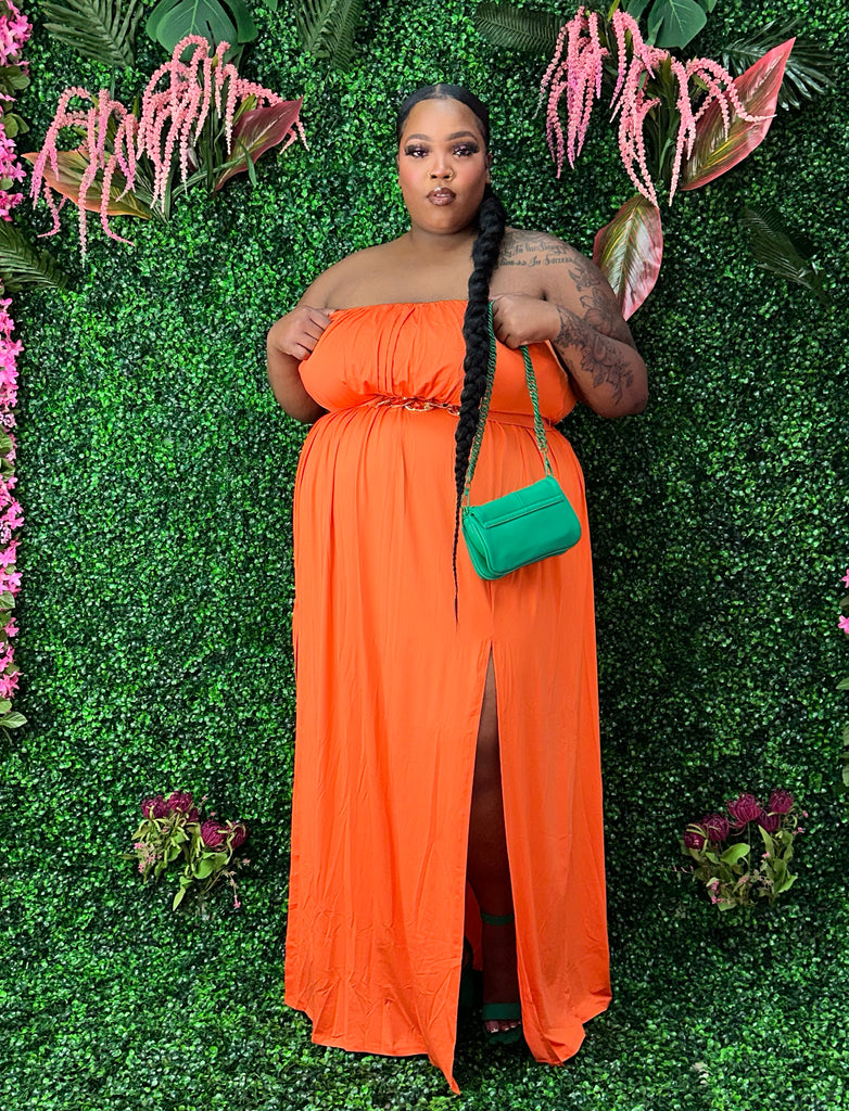 Orange + Size Maxi Dress