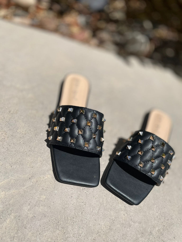Black Gold studded Sandals