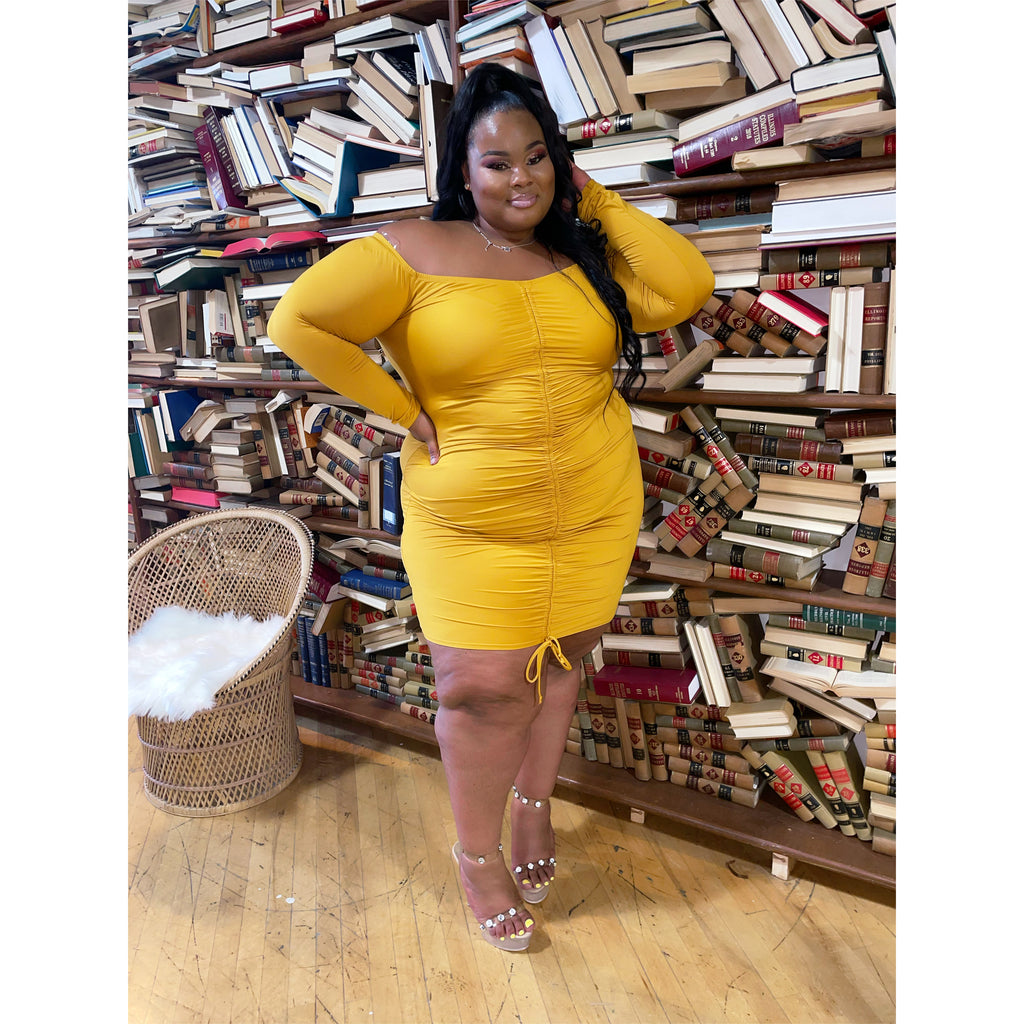 Mustard + Size Bodycon Dress