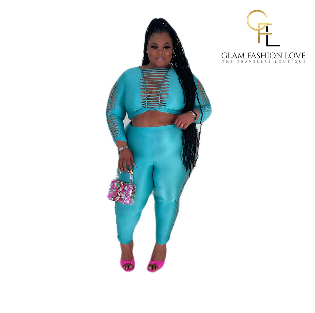 Teal + Size 2pcs Set